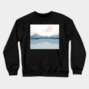 Winter mountain landscape poster Crewneck Sweatshirt